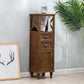 Wood Modern Cabinet Rectangular Minimalist Side Cabinet with Drawer 11.8"L x 11.8"W x 38.6"H Brown Clearhalo 'Cabinets & Chests' 'cabinets_chests' 'furn' 'furn_cabinets_chests' 'Furniture' 'Living Room Furniture' 5896186