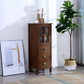 Wood Modern Cabinet Rectangular Minimalist Side Cabinet with Drawer 16"L x 14"W x 41"H Brown Clearhalo 'Cabinets & Chests' 'cabinets_chests' 'furn' 'furn_cabinets_chests' 'Furniture' 'Living Room Furniture' 5896188