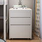 Modern Square Wood Cabinet on Wheels Side Cabinet with Drawer