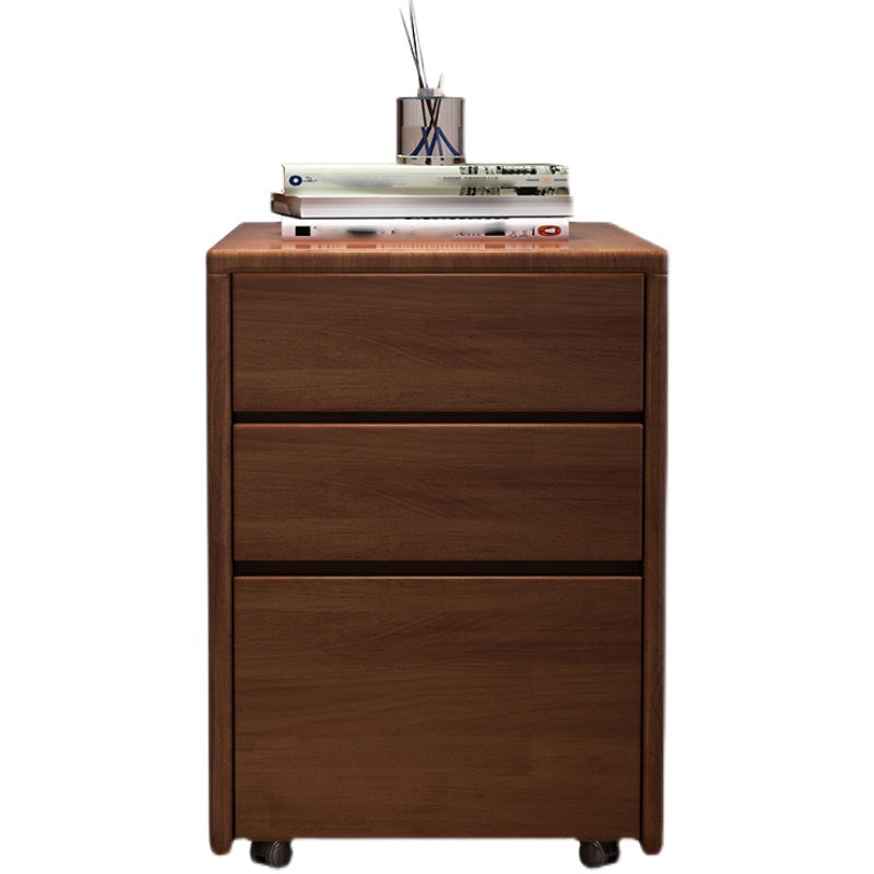 Modern Square Wood Cabinet on Wheels Side Cabinet with Drawer