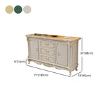 Glam 2-door Sideboard in White Solid Wood with Marble for Living Room Clearhalo 'buffet_sideboard' 'Buffets & Sideboards' 'furn' 'furn_buffet_sideboard' 'Furniture' 'Kitchen & Dining Furniture' 5896293