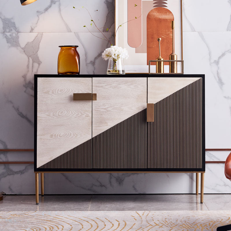 Glam -stijl dressoir houten dressoir met metalen benen voor woonkamer