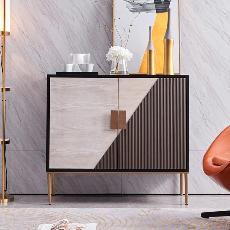 Glam -stijl dressoir houten dressoir met metalen benen voor woonkamer