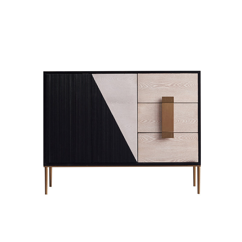 Glam -stijl dressoir houten dressoir met metalen benen voor woonkamer