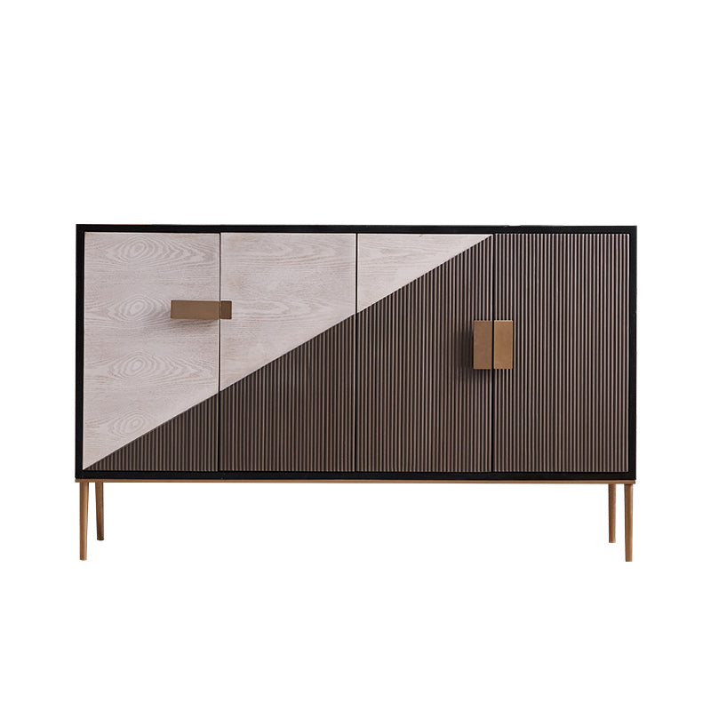 Glam -stijl dressoir houten dressoir met metalen benen voor woonkamer