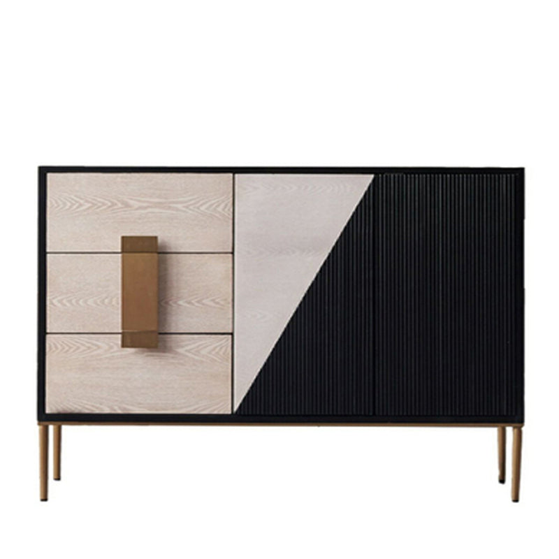Glam -stijl dressoir houten dressoir met metalen benen voor woonkamer