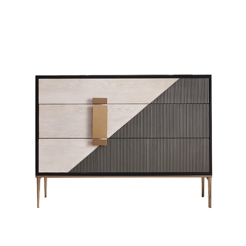 Glam -stijl dressoir houten dressoir met metalen benen voor woonkamer