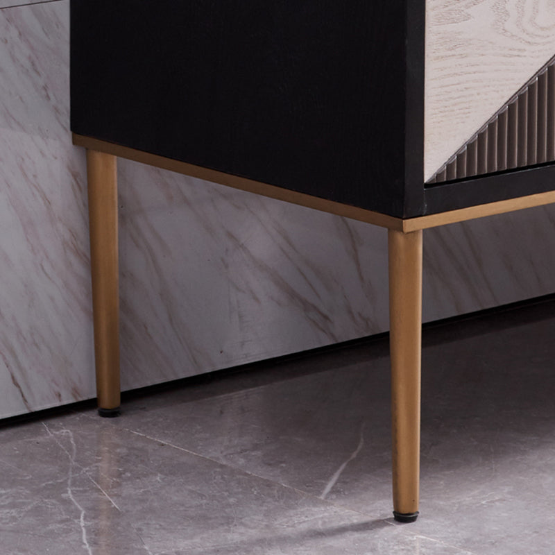 Glam -stijl dressoir houten dressoir met metalen benen voor woonkamer