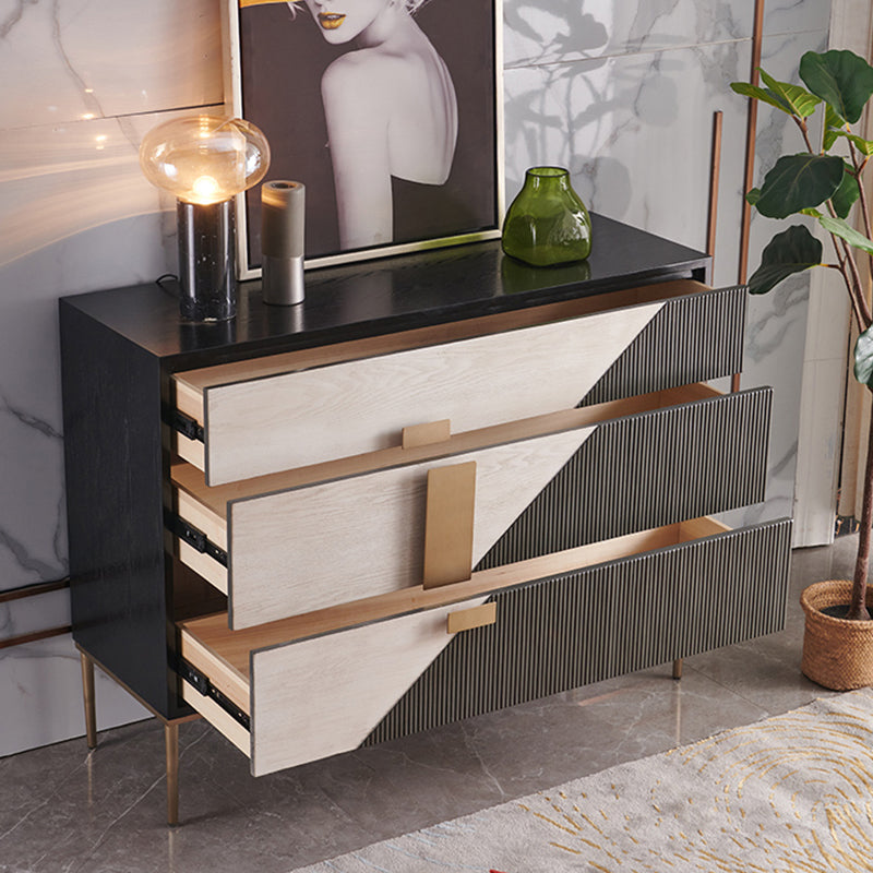 Glam -stijl dressoir houten dressoir met metalen benen voor woonkamer
