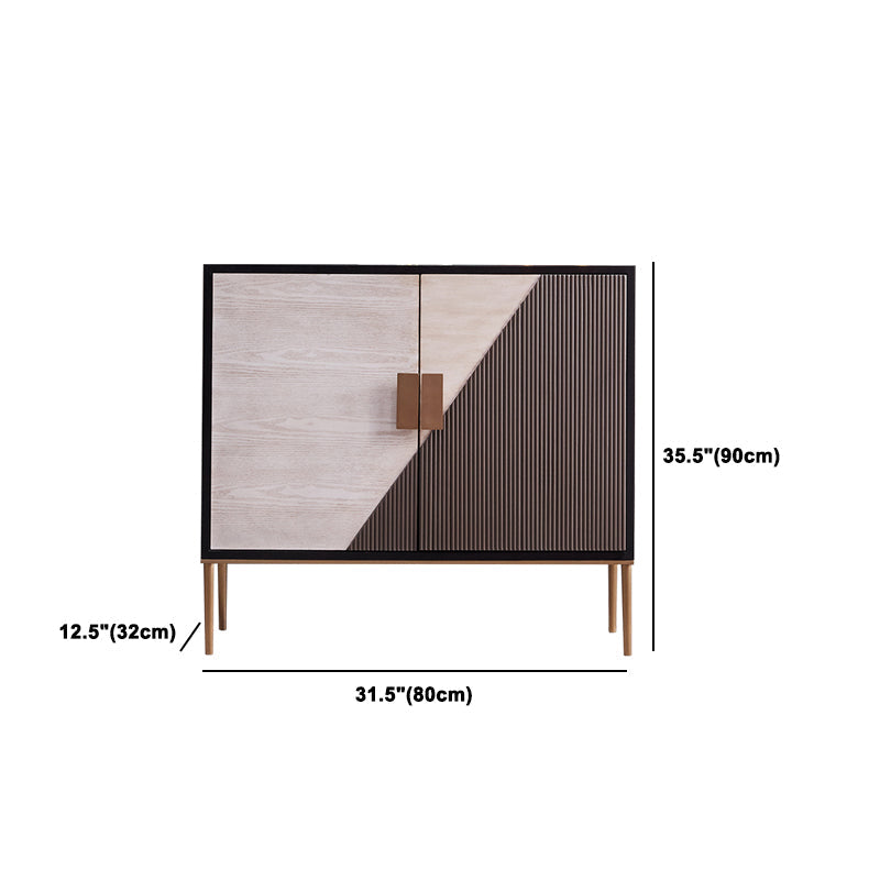 Glam -stijl dressoir houten dressoir met metalen benen voor woonkamer