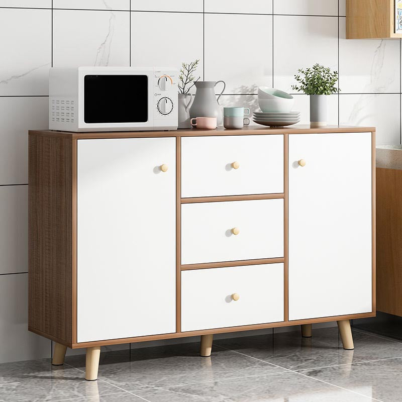 Sideboard di ristoro ingegnerizzato in stile contemporaneo con base in legno massiccio