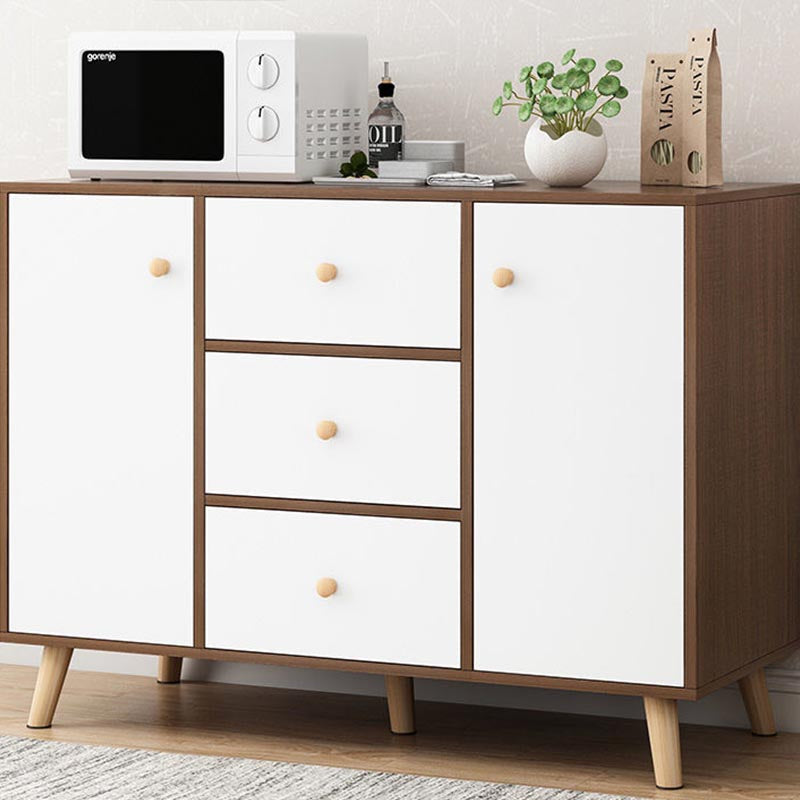 Sideboard di ristoro ingegnerizzato in stile contemporaneo con base in legno massiccio