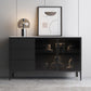 Buffet contemporain bois noir pas pénible avec 3 tiroirs armoires incluses crédenza
