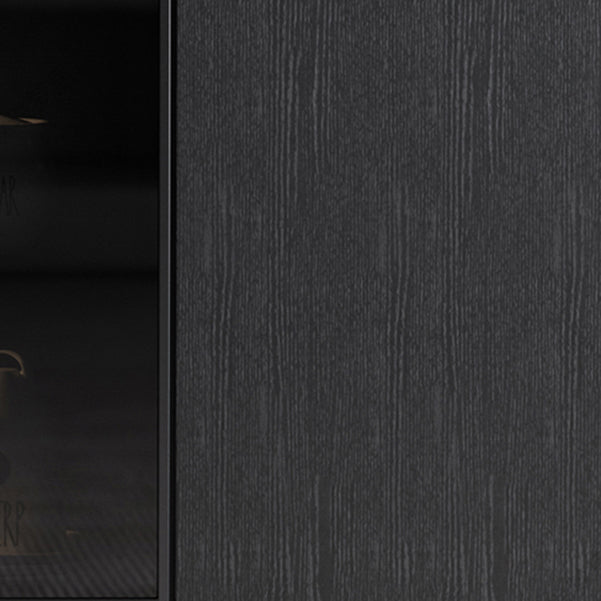 Buffet contemporain bois noir pas pénible avec 3 tiroirs armoires incluses crédenza