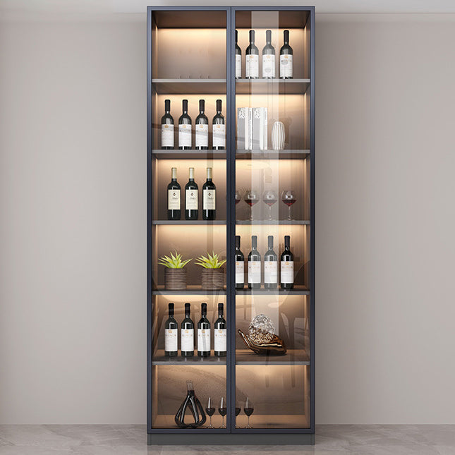 Gabinete contemporáneo de puertas de vidrio de madera de ingeniería sin luces LED sin luces LED