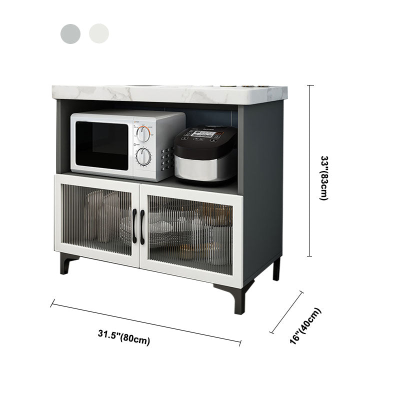 Moderne stijl bijbord witte en grijze houten eetserver met 2 deuren