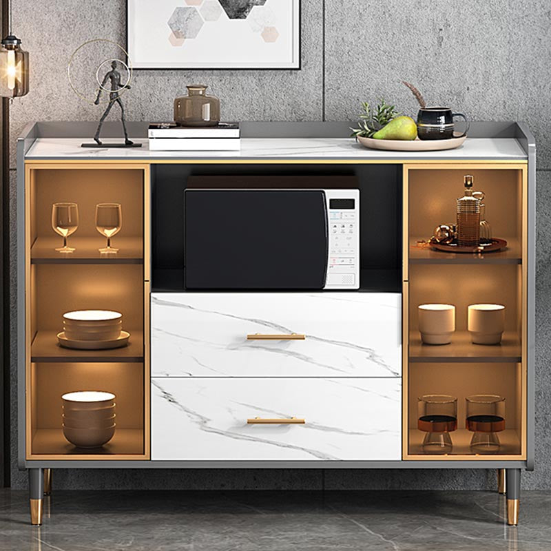 Sideboard di vetro della scheda laterale contemporanea per sala da pranzo