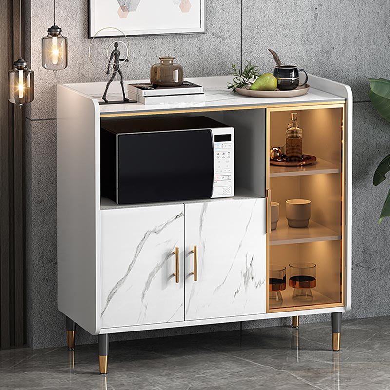 Sideboard di vetro della scheda laterale contemporanea per sala da pranzo