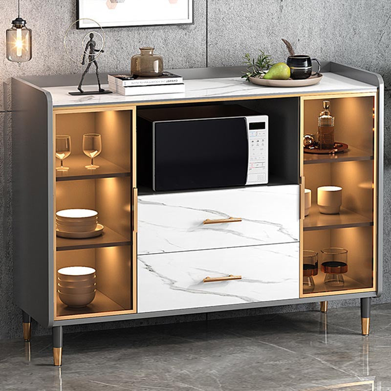 Sideboard di vetro della scheda laterale contemporanea per sala da pranzo