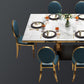 White Table Stone Top Traditional Luxury Rectangle Table with Stainless Steel Frame Clearhalo 'Dining Tables & Seating' 'Dining Tables' 'dining_table' 'furn' 'furn_dining_table' 'Furniture' 'Kitchen & Dining Furniture' 5896716