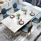 White Table Stone Top Traditional Luxury Rectangle Table with Stainless Steel Frame Clearhalo 'Dining Tables & Seating' 'Dining Tables' 'dining_table' 'furn' 'furn_dining_table' 'Furniture' 'Kitchen & Dining Furniture' 5896720