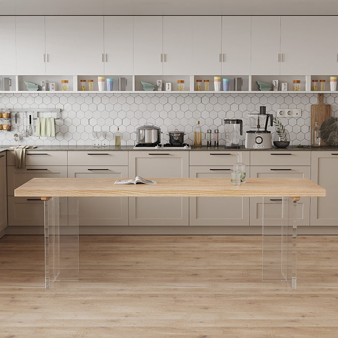 Table à manger de style simplicité Table en bois massif naturel pour la cuisine à la maison