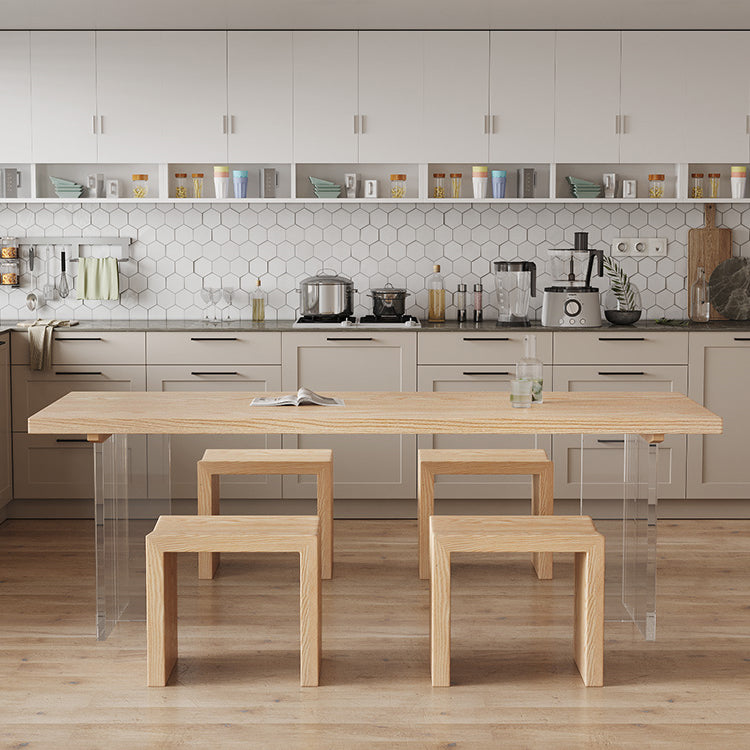 Table à manger de style simplicité Table en bois massif naturel pour la cuisine à la maison