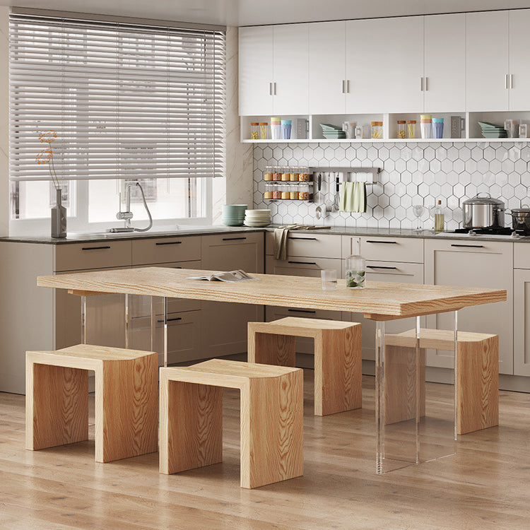 Table à manger de style simplicité Table en bois massif naturel pour la cuisine à la maison