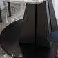Round Steel Pedestal Dining Table Modern Dining Table with Leaf Extension Clearhalo 'Dining Tables & Seating' 'Dining Tables' 'dining_table' 'furn' 'furn_dining_table' 'Furniture' 'Kitchen & Dining Furniture' 5896829