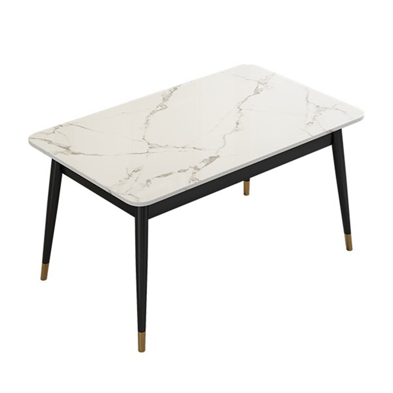 Sintered Stone Dining Table Traditional Luxury Rectangle Table for Home Black Without Chairs Clearhalo 'Dining Tables & Seating' 'Dining Tables' 'dining_table' 'furn' 'furn_dining_table' 'Furniture' 'Kitchen & Dining Furniture' 5896836