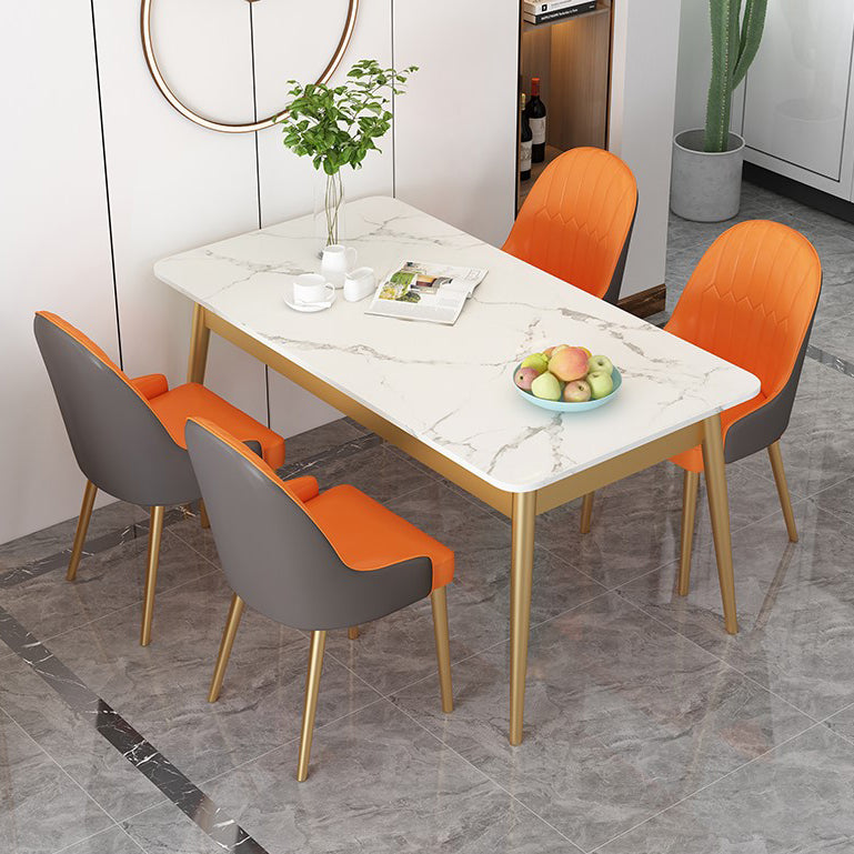 Sintered Stone Dining Table Traditional Luxury Rectangle Table for Home Clearhalo 'Dining Tables & Seating' 'Dining Tables' 'dining_table' 'furn' 'furn_dining_table' 'Furniture' 'Kitchen & Dining Furniture' 5896850