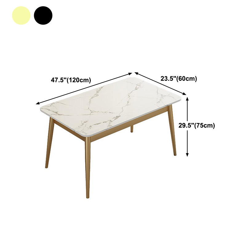 Sintered Stone Dining Table Traditional Luxury Rectangle Table for Home Clearhalo 'Dining Tables & Seating' 'Dining Tables' 'dining_table' 'furn' 'furn_dining_table' 'Furniture' 'Kitchen & Dining Furniture' 5896851