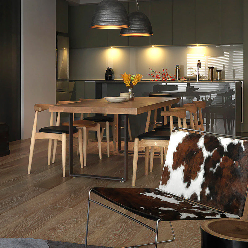 Industrial Dining Table with Brown Pine Rectangle Dining Table for Kitchen without Chair Clearhalo 'Dining Tables & Seating' 'Dining Tables' 'dining_table' 'furn' 'furn_dining_table' 'Furniture' 'Kitchen & Dining Furniture' 5896855