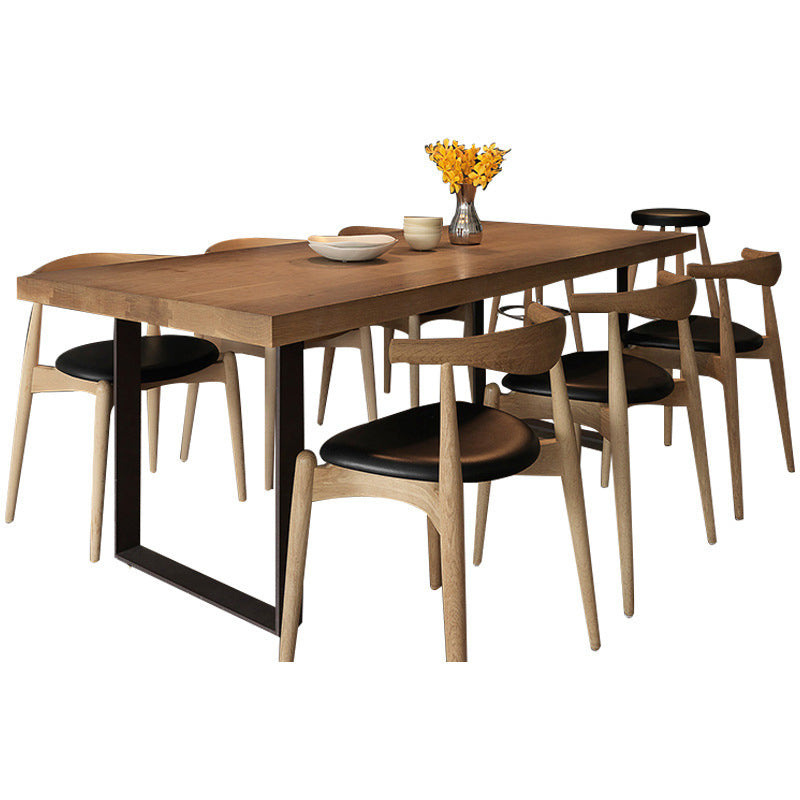 Industrial Dining Table with Brown Pine Rectangle Dining Table for Kitchen without Chair Without Chairs Clearhalo 'Dining Tables & Seating' 'Dining Tables' 'dining_table' 'furn' 'furn_dining_table' 'Furniture' 'Kitchen & Dining Furniture' 5896858