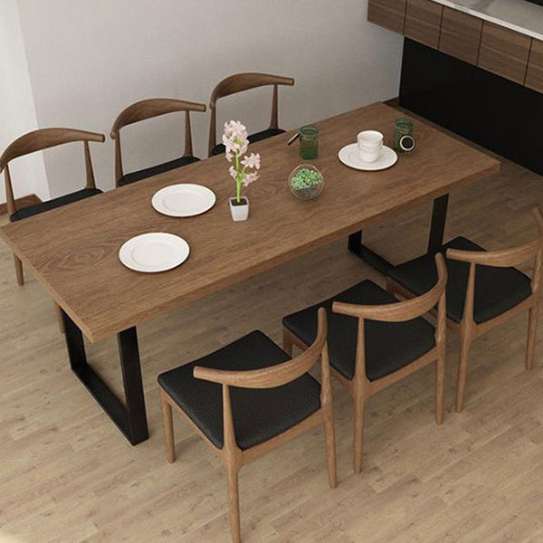 Industrial Dining Table with Brown Pine Rectangle Dining Table for Kitchen without Chair 47.2"L x 23.6"W x 29.5"H Without Chairs Clearhalo 'Dining Tables & Seating' 'Dining Tables' 'dining_table' 'furn' 'furn_dining_table' 'Furniture' 'Kitchen & Dining Furniture' 5896861