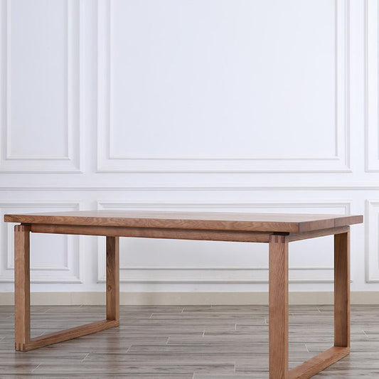 Tavolo da pranzo in legno massiccio moderno tavolo da pranzo a base di slitte in naturale