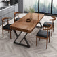 Metal Industrial Rectangle Dining Table Pine Wood Top Table for Dining Room
