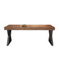 Metal Industrial Rectangle Dining Table Pine Wood Top Table for Dining Room