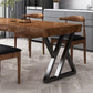 Metal Industrial Rectangle Dining Table Pine Wood Top Table for Dining Room
