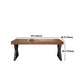 Metal Industrial Rectangle Dining Table Pine Wood Top Table for Dining Room