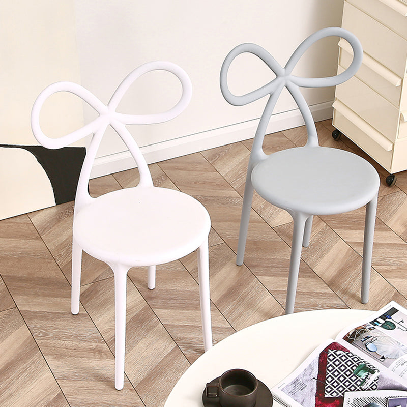Modern Style Dining Chair Armless Dining Chairs with Plastic Legs for Kitchen