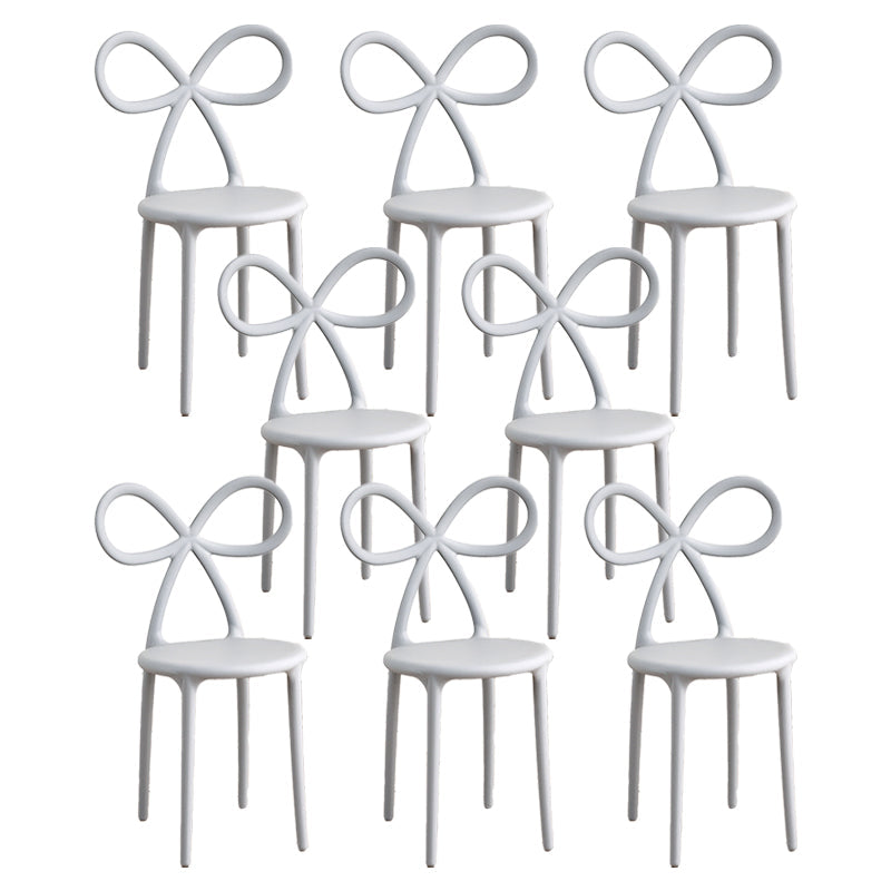Modern Style Dining Chair Armless Dining Chairs with Plastic Legs for Kitchen