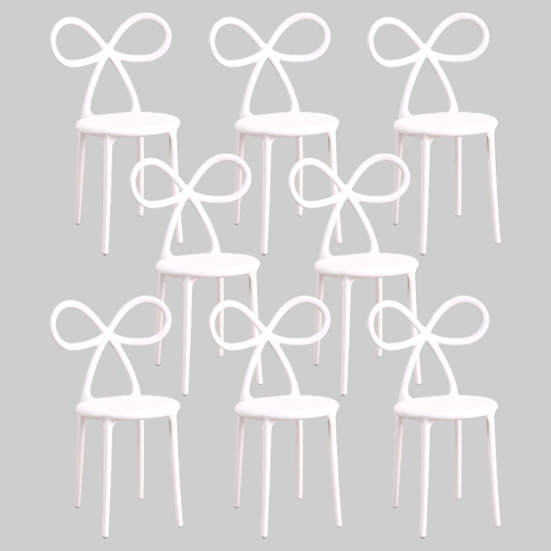 Modern Style Dining Chair Armless Dining Chairs with Plastic Legs for Kitchen