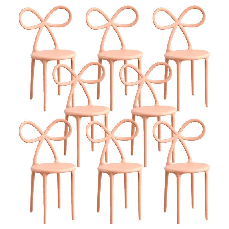 Modern Style Dining Chair Armless Dining Chairs with Plastic Legs for Kitchen