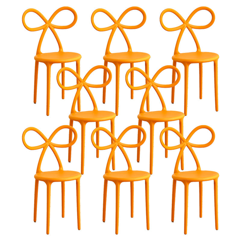 Modern Style Dining Chair Armless Dining Chairs with Plastic Legs for Kitchen