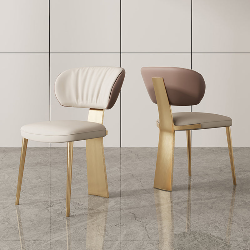 Glam Dining Chair Armless Dining Chair with Metal Legs for Kitchen Clearhalo 'Dining Chairs' 'Dining Tables & Seating' 'dining_chair' 'furn' 'furn_dining_chair' 'Furniture' 'Kitchen & Dining Furniture' 5897055