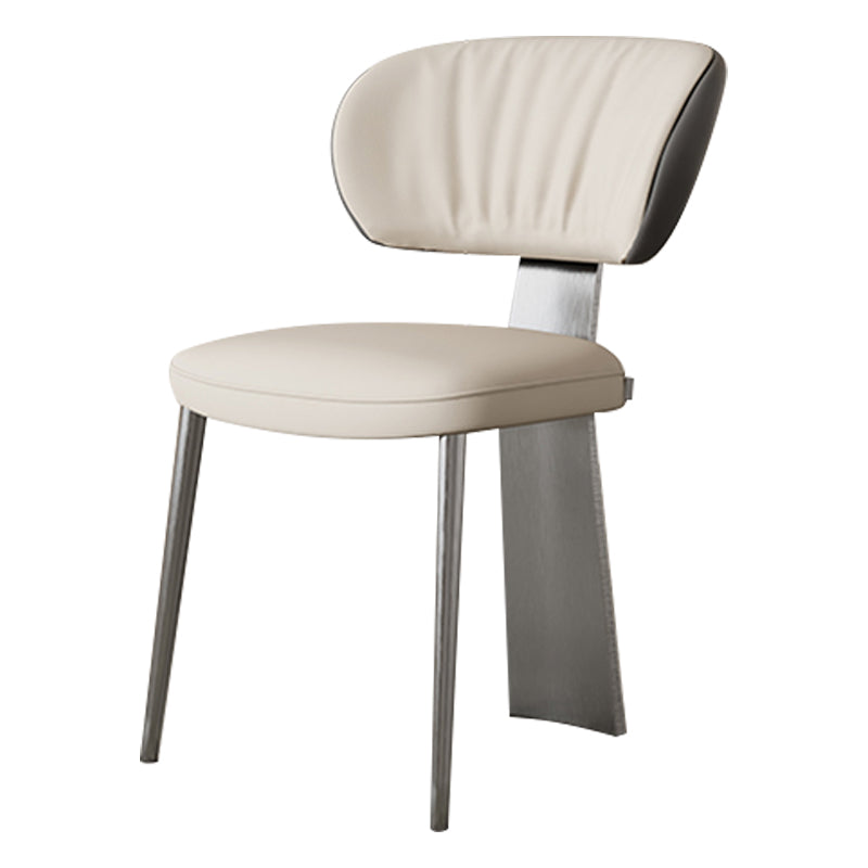 Glam Dining Chair Armless Dining Chair with Metal Legs for Kitchen Grey 1 Piece Clearhalo 'Dining Chairs' 'Dining Tables & Seating' 'dining_chair' 'furn' 'furn_dining_chair' 'Furniture' 'Kitchen & Dining Furniture' 5897056