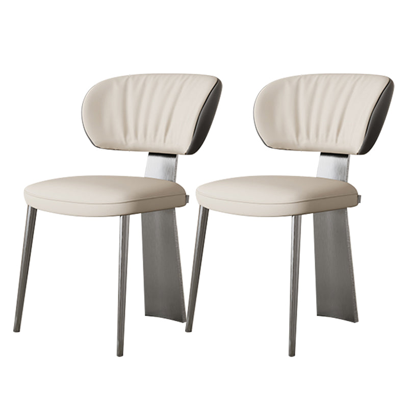 Glam Dining Chair Armless Dining Chair with Metal Legs for Kitchen Grey 2 Piece Set Clearhalo 'Dining Chairs' 'Dining Tables & Seating' 'dining_chair' 'furn' 'furn_dining_chair' 'Furniture' 'Kitchen & Dining Furniture' 5897057