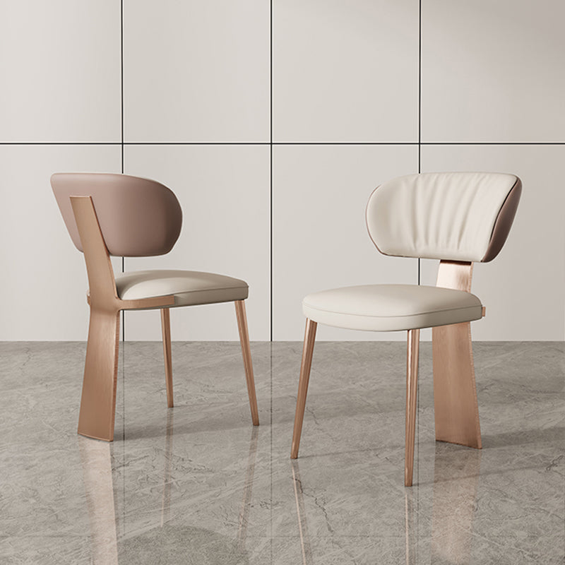 Glam Dining Chair Armless Dining Chair with Metal Legs for Kitchen Clearhalo 'Dining Chairs' 'Dining Tables & Seating' 'dining_chair' 'furn' 'furn_dining_chair' 'Furniture' 'Kitchen & Dining Furniture' 5897058