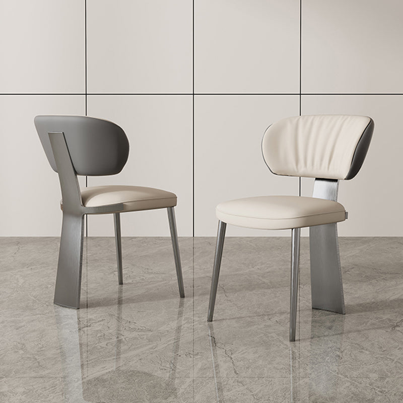 Glam Dining Chair Armless Dining Chair with Metal Legs for Kitchen Clearhalo 'Dining Chairs' 'Dining Tables & Seating' 'dining_chair' 'furn' 'furn_dining_chair' 'Furniture' 'Kitchen & Dining Furniture' 5897059